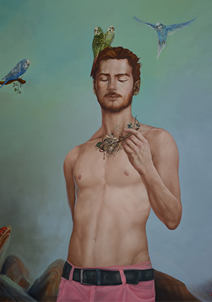Hombre pájaro. 100cm x 120cm. Óleo/lino.